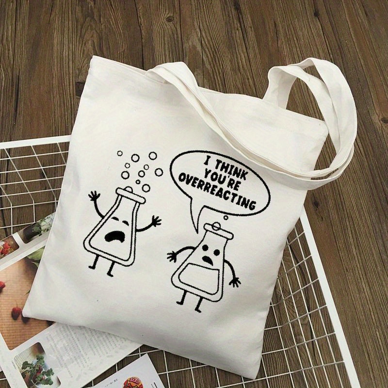 Medical Lab Design - White Canvas Tote Bag Cartoon Chemistry