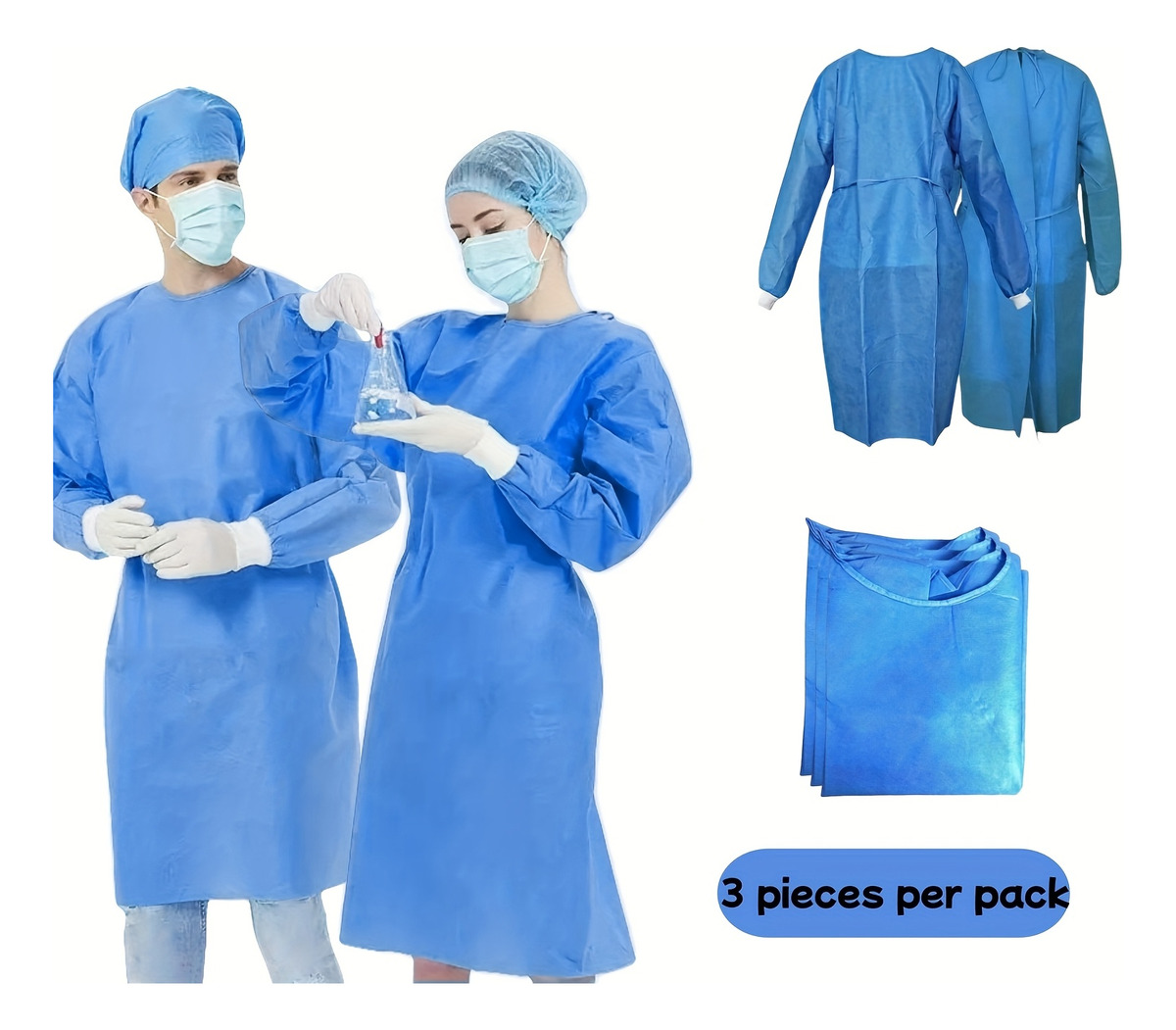 3pcs 45gsm SMS Three-Layer Com - Medical Lab Design ulasan dan harga