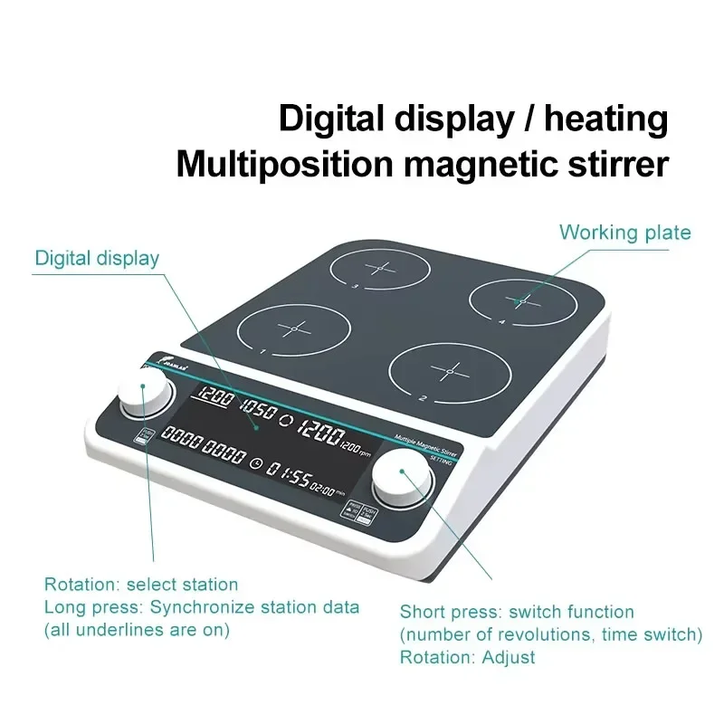 Four-station Six-Position Mult - Magnetic Stirrer Hotplate ulasan dan harga