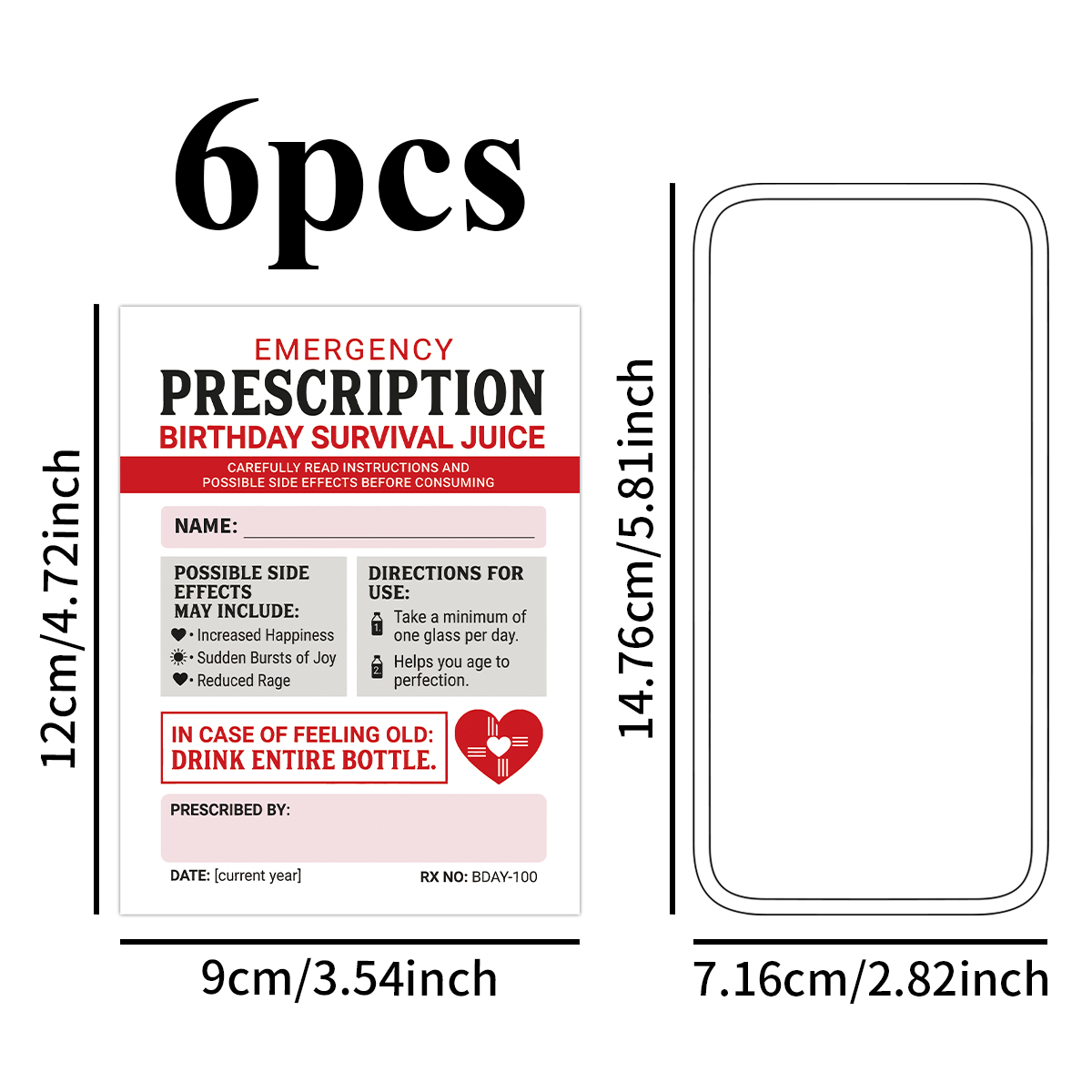 6pcs Fun Emergency Prescriptio - Medical Label ulasan dan harga