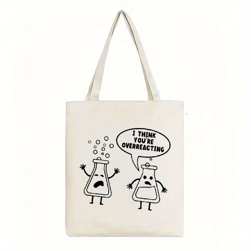 White Canvas Tote Bag Cartoon  - Medical Lab Design ulasan dan harga