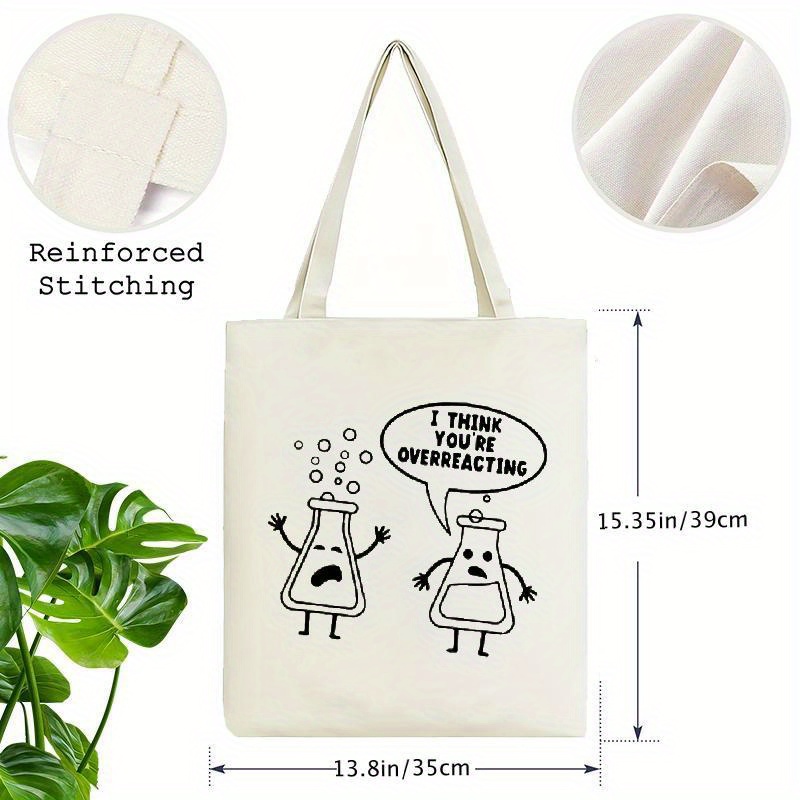 White Canvas Tote Bag Cartoon  - Medical Lab Design ulasan dan harga