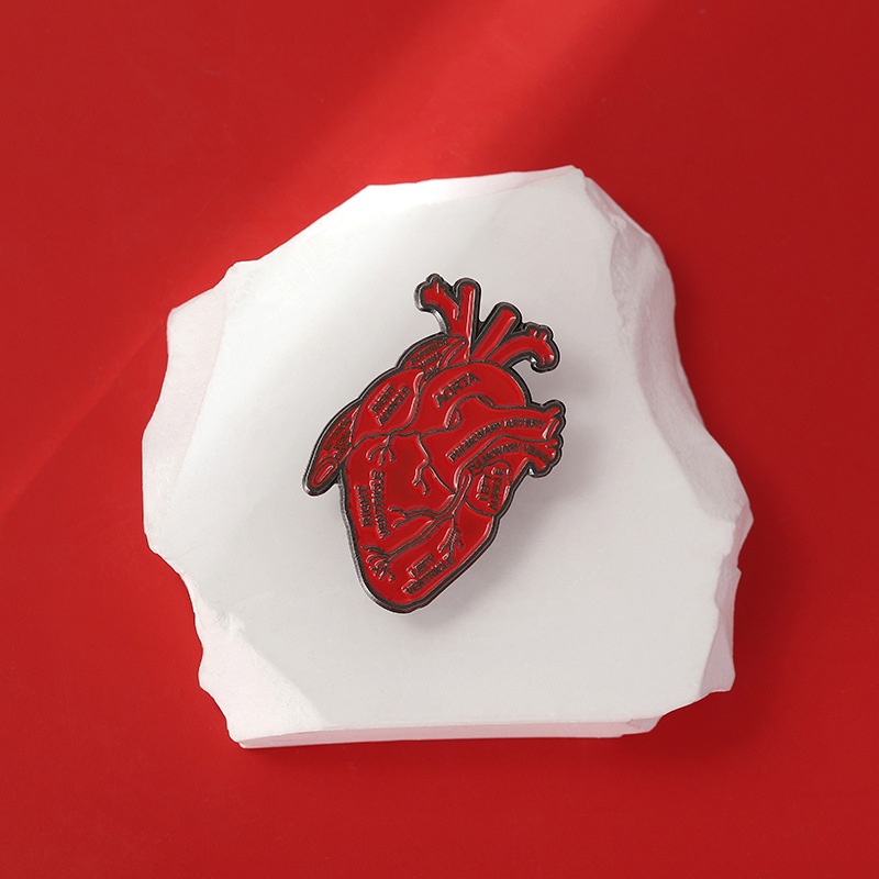 Anatomical Heart Enamel Pin Br - Medical Label ulasan dan harga