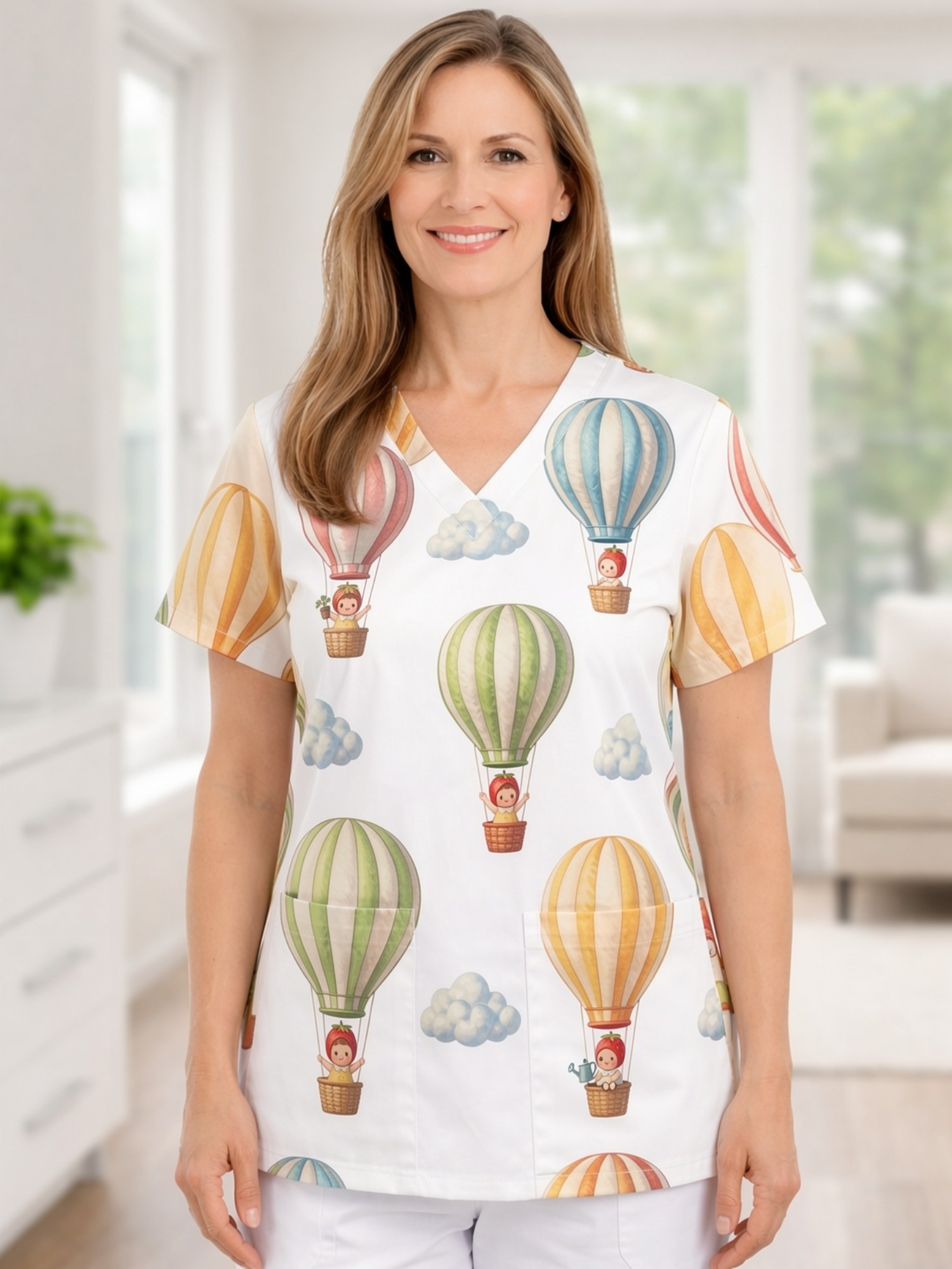 Womens Charming V Neck Scrub T - Medical Lab Design ulasan dan harga