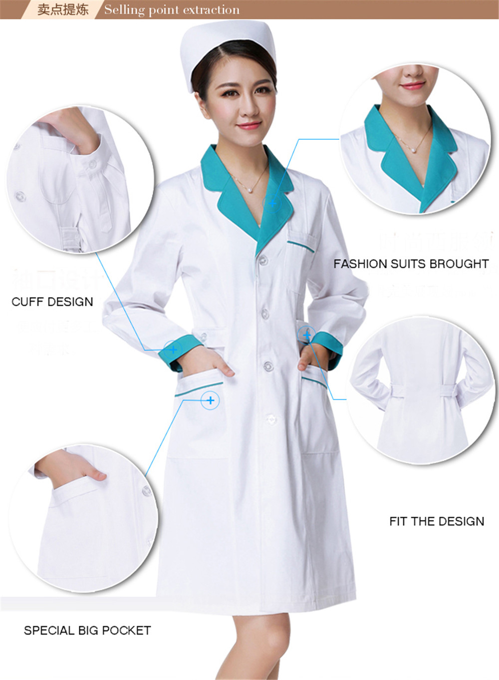 Nurse Uniform Hospital lab coa - Medical Lab Design ulasan dan harga