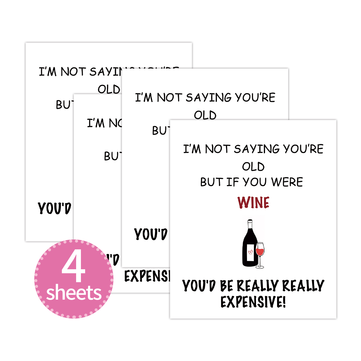4pcs Funny Wine Bottle Label,  - Medical Label ulasan dan harga